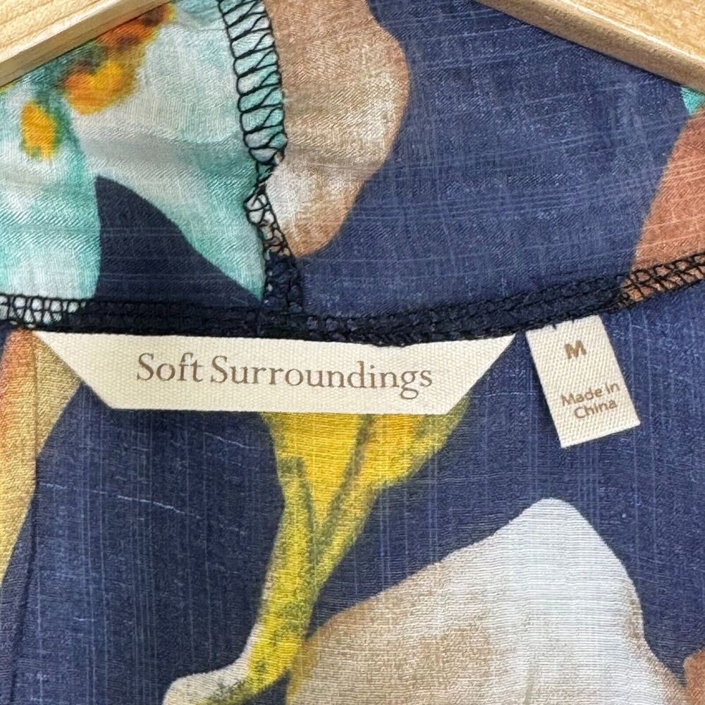 Soft Surroundings Vest Womens Medium Mixed Print Lace Sequin Boho Art to Wear - Picture 5 of 10